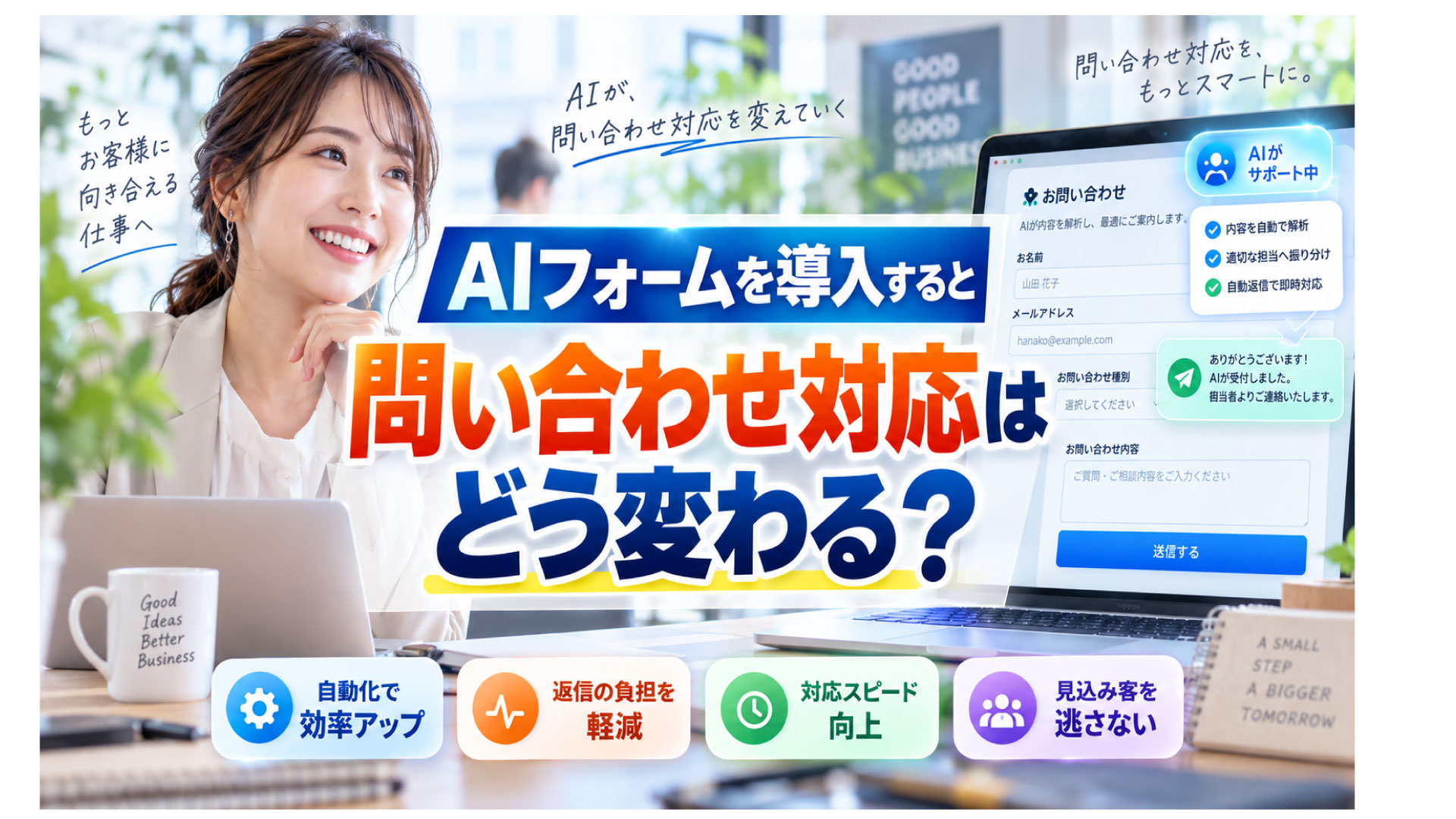 AIフォームを導入で問い合わせ対応