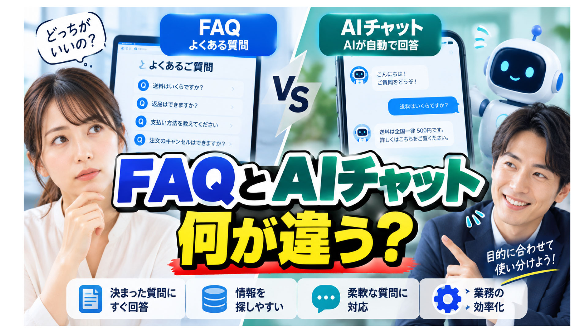 FAQとAIチャットの違いは？導入の検討