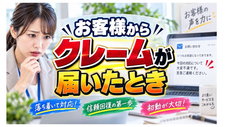 クレームが届いたときの対応を簡単に説明します